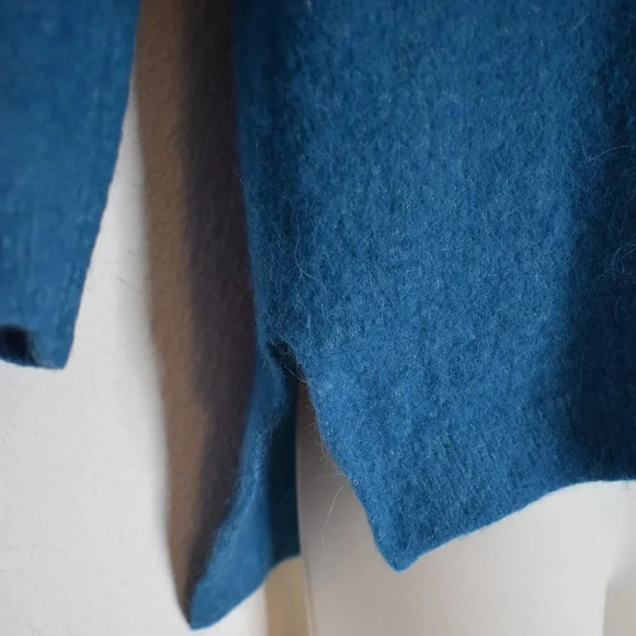 Massimo Dutti Sweater Sz S Crop Boxy Alpaca Wool Blend Crop 3/4 Sleeve Boho - Picture 6 of 15